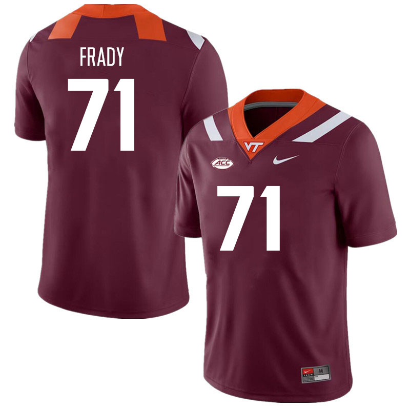 Men #71 Clayton Frady Virginia Tech Hokies College Football Jerseys Stitched Sale-Maroon